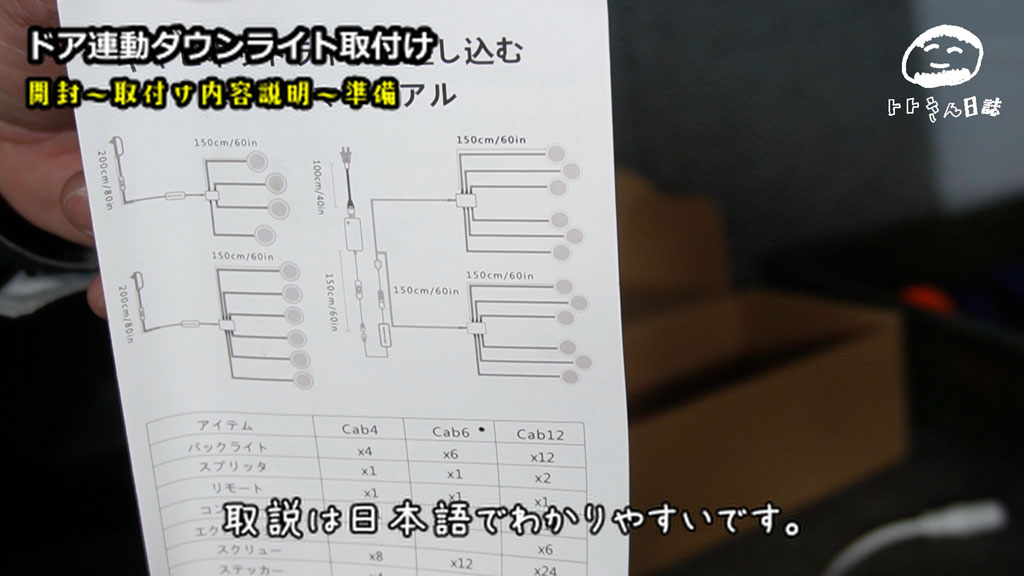 【快適車中泊】ハイエースにLEDダウンライト付けた！ドア開閉にも連動でめっちゃ便利！　開封～取付け内容説明～準備